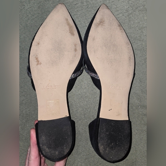 J. Crew size 7 glitter bow flat - Picture 4 of 7